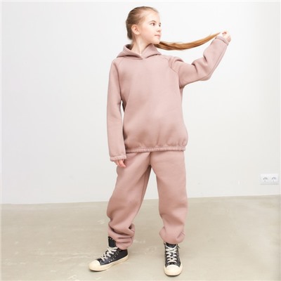 Худи для девочки MINAKU: Basic Line KIDS, тёмно-бежевое, рост 122 см