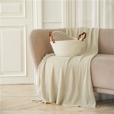 Корзина для хранения SL Home «Луиза», плетёная, ручной работы, 33×33×16 см, белая