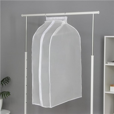 Чехол для одежды Доляна, плотный, объёмный, 60×90×30 см, белый