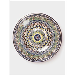 Ляган узбекский Риштанская Керамика «Узоры», d=33 см, синий