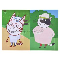 Книга раскраска, аппликация. Три Кота. Приклей-ка.Лесные котики