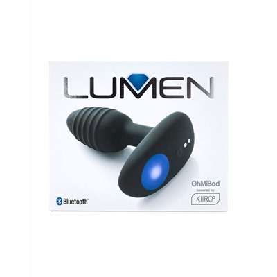 Черный интерактивный вибратор OhMiBod Lumen for Kiiroo с подсветкой - 10,2 см.