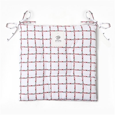 Подушка на стул «Этель» Flower Cage, 40×40 см, белая