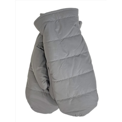 Зимние женские варежки с подкладом из искусственного меха, цвет светло серый