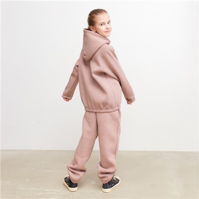 Худи для девочки MINAKU: Basic Line KIDS, тёмно-бежевое, рост 122 см