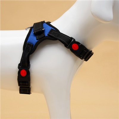 Шлейка К7 мягкая светоотражающая, размер S, ОГ 44-55 см, вес 5-9 кг, синяя