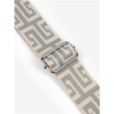 Ручка для сумки «Орнамент греческий», стропа, с карабинами, 139±3×3.8 см, серо-молочная