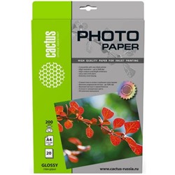 Фотобумага А4  20л 200г глянцевая односторонняя CS-GA420020 (805819) Cactus