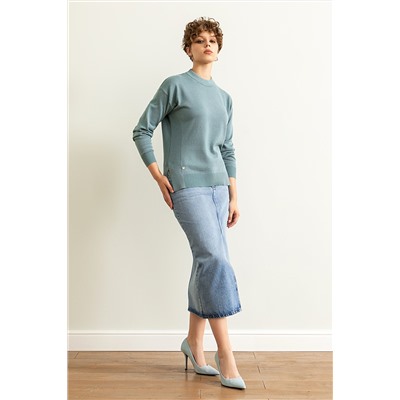 Джемпер жен BeGood AW23WK156 серая мята