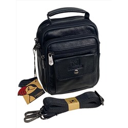 Сумка мужская из натуральной кожи, цвет черный