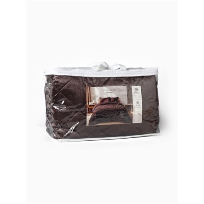 Покрывало «Этель» 220×240±5 см, велюр, коричневое