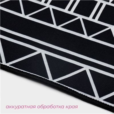 Коврики для ванной и туалета Доляна «Марокканский», 2 шт., 50×80, 40×50 см, чёрно-белые