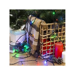 Гирлянда «Нить» 20 м, IP20, тёмная нить, 200 LED, свечение мульти, 8 режимов, 220 В