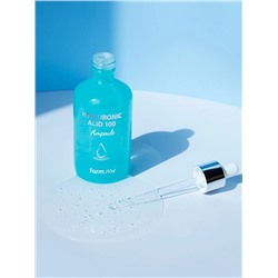 FARMSTAY - СЫВОРОТКА ДЛЯ ЛИЦА С ГИАЛУРОНОВОЙ КИСЛОТОЙ HYALURONIC ACID 100 AMPOULE, 100 ML