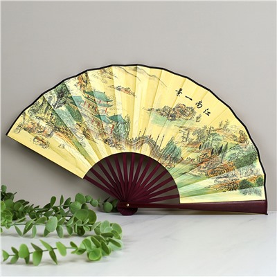 Веер 33 см бамбуковая основа / 622-10 /уп 5/400/