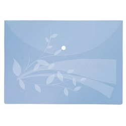 Папка с кнопкой  А4 FO-CBF02  120мкм голубая Flexoffice