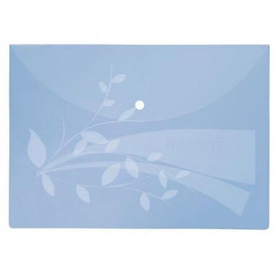 Папка с кнопкой  А4 FO-CBF02  120мкм голубая Flexoffice