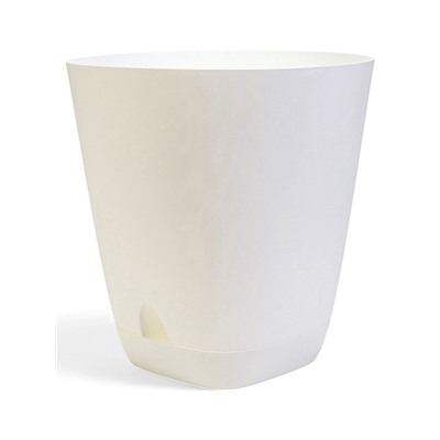 Горшок для цветов «Гранд», 28 л, d=37 см, h=38 см, пластиковый, с прикорневым поливом, белый