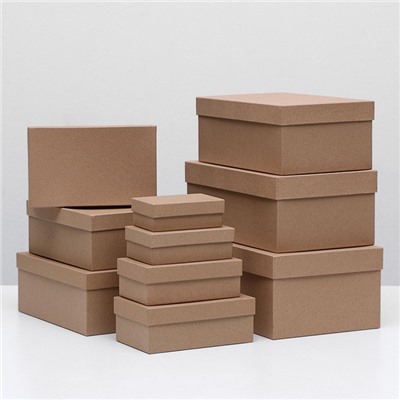 Набор коробок 10 в 1 «Крафт однотонный», 30.5×20×13 - 12×6.5×4 см