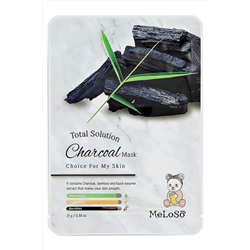 MeLoSo Тканевая маска для лица с экстрактом древесного угля / Total Solution Charcoal Mask, 25 г KRISTALLER, 1111107