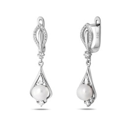 Серьги, жемчуг, BY-859