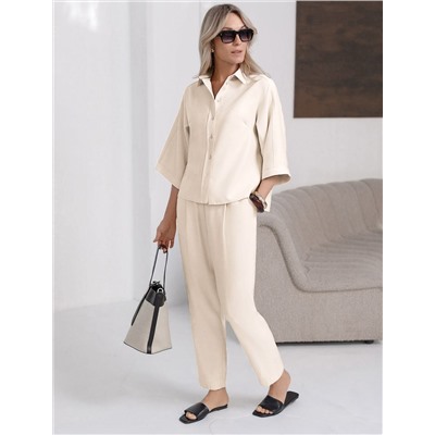 Блузка с широкими рукавами 3/4 из плотного лиоцелла