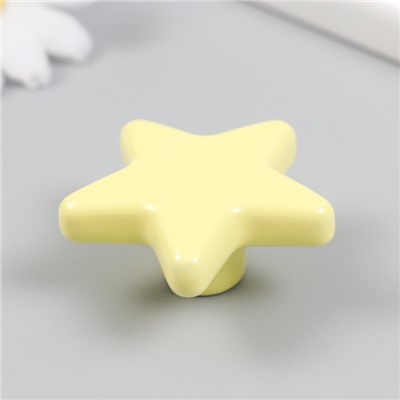 Фурнитура для шкатулки, ручка «Звёздочка», керамика, металл, жёлтый, 4.9×4.9×2.2 см