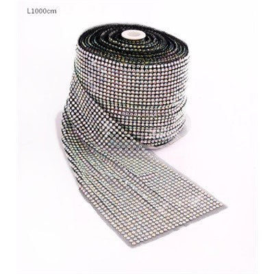 Лента-сетка со стразами 9 метров ширина 11,5 см / HCC-A16/1 /уп 15/ Перламутровый