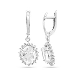 Серьги из серебра горный хрусталь, СПН4020