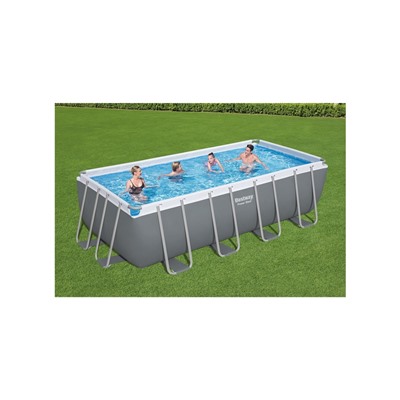 Бассейн каркасный Bestway Power Steel 56671, 488×244×122 см, песчаный фильтр-насос, лестница, тент, прямоугольный