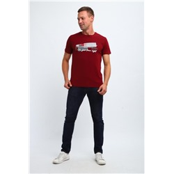Футболка мужская 058 (Бордовый)