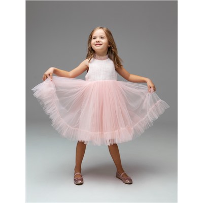 Платье нарядное детское MINAKU: PartyDress со стойкой цвет розовый, р-р 116