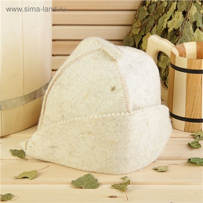 Шапка для бани и сауны «Банщик», шерсть, полиэстер, «Добропаровъ»