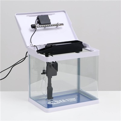 Аквариум SeaStar HX-318F, 18 л, в комплекте: LED-лампа 7 режимов, фильтр, белый