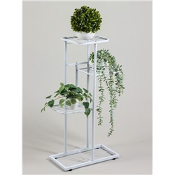Подставка для цветов Greengo, 4 полки, 43×22×82 см, напольная, металл, белая