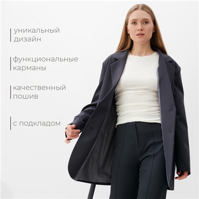 Пиджак женский MINAKU: Classic, серый, размер 50-52