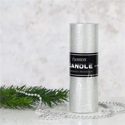 Свеча столбик 5х15 см Витые нити / ZD-074 /уп 96/