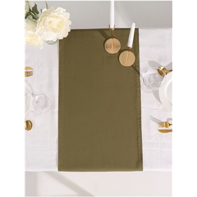 Дорожка на стол «Этель» Kitchen 40×150 см, 100% хлопок, саржа 220 г/м², зелёная