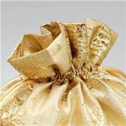Мешочек подарочный новогодний парча «Золотые мгновения», 16×24 см ± 1.5 см