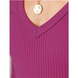 Джемпер из трикотажа в широкий рубчик