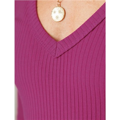 Джемпер из трикотажа в широкий рубчик