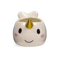 Декоративный горшок для цветов «Нарвал», керамический, 150 мл, 13×8×7 см, белый