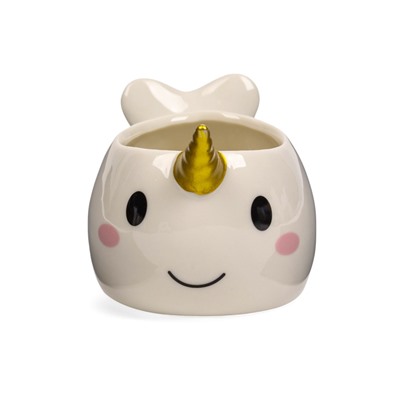 Декоративный горшок для цветов «Нарвал», керамический, 150 мл, 13×8×7 см, белый