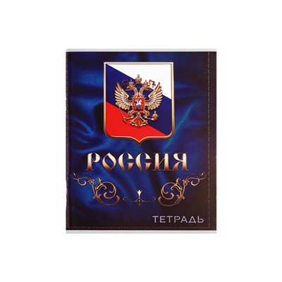 Комплект тетрадей из 4 штук, 96 листов в клетку Calligrata "Россия", обложка мелованный картон, блок №2, белизна 75% (серые листы)
