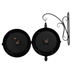 Часы настенные интерьерные «Секка», двусторонние, на подвесе, дискретный ход, d=22 см, 40×30 см, чёрные, от батареек 2×АА