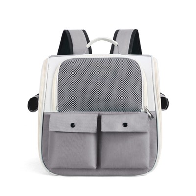 Рюкзак-переноска для животных, 39×40×25 см, серый