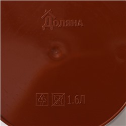 Горшок для цветов с поддоном Доляна «Кракле», 1,6 л, d=14 см, h=15,5 см, цвет коричневый