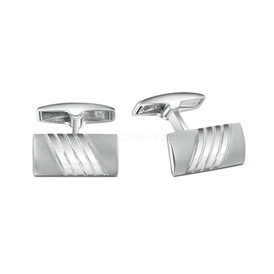 Запонки из серебра родированные 080007