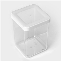 Ёмкость для хранения сыпучих продуктов IDEA «Степ», 1 л, 10×14 см, пластик, крышка белая