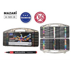 Набор акриловых маркеров 36цв "LUMO" кистевидный наконечник, пластиковый корпус M-15231-36 Mazari